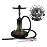 Narguile Sultan Hookah Temple Skmt - Preto Com Vaso Fumê