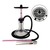 Narguile Sultan Hookah Temple Skmt - Rosa Com Vaso Transpare
