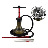 Narguile Sultan Hookah Temple Skmt - Vermelho Com Vaso Fumê