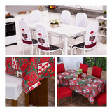 Natal Kit C/4 Capa P/cadeira De Ferro +toalha De Mesa Brinde