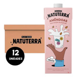 Natuterra Leite Vegetal De Amêndoas Sem Açúcar Kit 12 Unidades De 1l