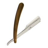Navalhete Inox Barbearia Cabo Plástico Estilo Madeira Barba