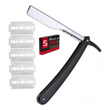 Navalhete Navalha Barbeiro Profissional Aço Inox + 5 Laminas
