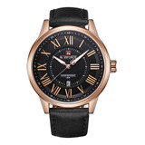 Naviforce Relógio Quartzo Masculino Números Romanos Data