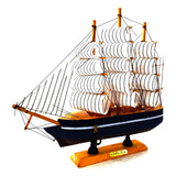 Navio Caravela Barco Madeira Enfeite 24cm Decoração Coleção
