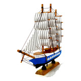 Navio Caravela Barco Madeira Enfeite 24cm Decoração Coleção