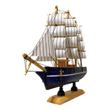 Navio De Madeira A Vela Embarcação Caravelas - 20cm