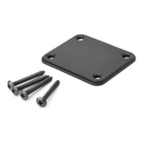 Neck Plate Junção Braço Guitarra Preto Suporte E Parafusos