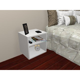 Nicho Criado Mudo Suspenso Mdf Branco 35x35x30 Cm