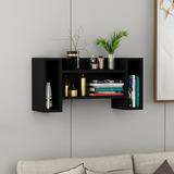 Nicho Organizador Para Objetos Triplo De Parede - Preto 70cm