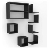 Nichos Decorativos Em 100% Mdf - Kit 7 Peças Preto