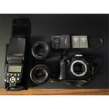 Nikon D5000 Dslr 18-55mm+50mm+flash+2 Baterias+bolsa+brinde 