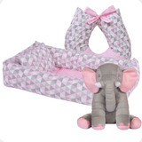 Ninho Bebê Menina Redutor Berço Almofada Amamentar +elefante
