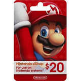 Nintendo Eshop $20 Dólares Gift Card