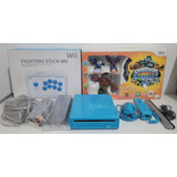 Nintendo Wii Azul 128gb Jogos Controle Arcade E Skylanders
