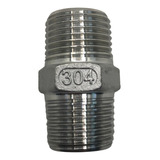 Niple Metal Inox 304 Duplo Conexão Rosca 1/4 150lbs