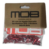Nipple Mob Bikes 16mm 36 Peças Vermelho Em Alumínio 7075