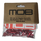 Nipple Mob Bikes 16mm 36 Peças Vermelho Em Alumínio 7075