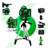 Nível Laser 12 Linhas Verde Recarregável Com Bolsa + Tripé 