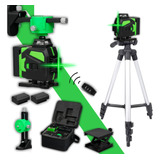Nível Laser Verde 12 Linhas Base Giratória 360º Maleta Tripé