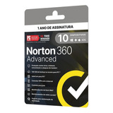 Norton 360 Advanced 10 Dispositivos 12 Meses Envio Imediato