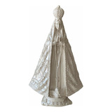 Nossa Senhora Aparecida 30cm Imagem De Gesso Branco Perolado