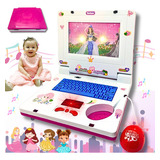 Notebook Brinquedo Laptop Infantil Musical Luz Criana Cor Rosa