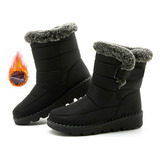 Novas Botas De Neve Impermeáveis De Pelúcia De Pele Sintétic