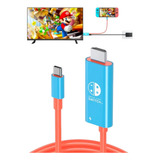 Novo Cabo 2m Tipo C Hdmi Tv 4k Dock Portatil Nintendo Switch