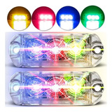 Novo Par Strobo Som Automotivo Ajk Rgb Colorido 8 Cores 3w