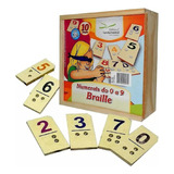 Numerais 0 A 9 Jogo Inclusão Em Braille Baixa Visão Madeira