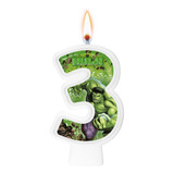 Número 3 - Vela O Incrível Hulk - Bolo, Aniversário E Festa