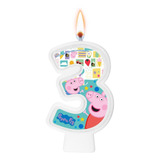 Número 3 - Vela Peppa Pig - Para Aniversário, Bolo E Festa