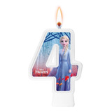 Número 4 - Vela Frozen 2 - Pavio Mágico Para Bolo E Festa