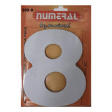 Numero Residencial Casa Dupla Face Branco Autocolante 125mm Cor 8