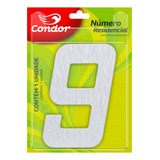 Número Residencial Em Aço C/ Adesivo Dupla Face Condor 9