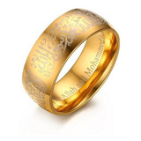 O Anel Da Fé - Anel De Allah - Aço Banhado Ouro 18k Tam. 23