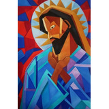 Obra De Arte Sacra/ Pintura Óleo/ Jesus Cristo Sob Encomenda