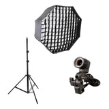 Octabox Softbox 80cm Grid Tripé Soquete Único Greika Godox