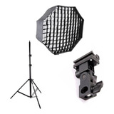 Octabox Softbox 80cm Grid Tripé Suporte Flash Greika Godox