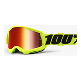 Óculos 100% Strata 2 Espelhado Goggle Yellow Red Lens Pro