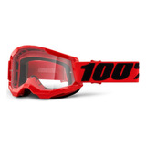 Óculos 100% Strata 2 Red Clear Lens, Cor Da Moldura: Vermelho, Tamanho Adulto