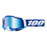 Óculos 100% Racecraft 2 Blue + Extra Cristal Cor Da Armação Azul Cor Da Lente Espelhado Tamanho Único