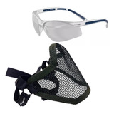 Oculos Airsoft Proteçao Ca Mascara Meia Face Tela Tatico