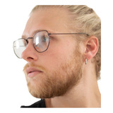 Óculos Armação Grau Hexagonal Masculino Viale Original Uv400