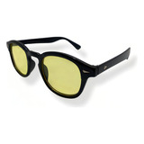 Óculos De Sol Armação Transparente Round Vintage Retro Rb Cor Da Armação Preto Cor Da Lente Amarelo Desenho Redondo