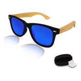 Oculos De Sol Bambu Barato Uv400 Espelhado Com Estojo Brinde