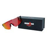 Óculos De Sol Bike Corrida Yopp Ironman Br Uv400 Mask Imb2.5 Cor Da Armação Preto E Vermelho Cor Da Lente Vermelho