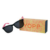 Óculos De Sol Esportivo Yopp Polarizado Uv400 Musical Rap Cor Da Armação Preto-rosa Cor Da Lente Preta