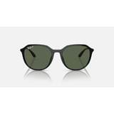 Óculos De Sol Feminino E Masculino Ray-ban Armação Preto Haste Preto Lente Verde Desenho Phantos